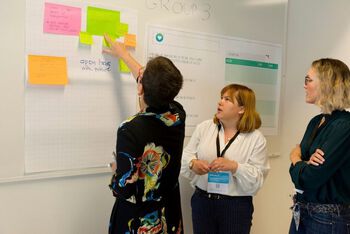 Participants discuss key topics.
Gravitate-Health interactive workshop in Oslo June 29 - 30, 2022.