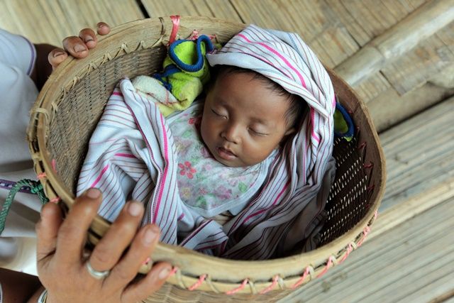 Newborn baby in Myanmar.