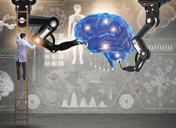 brain-machine illustration of artificial intelligence