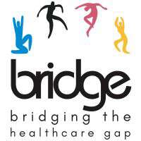 Human bridge illustration - logo bridging the healthcare gap