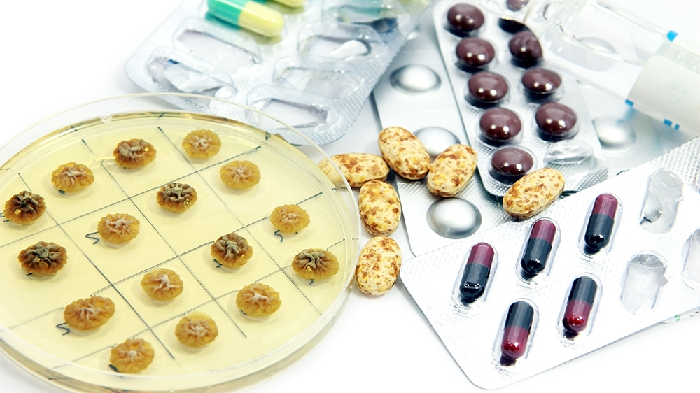 Samling av ulike typer antibiotika. 