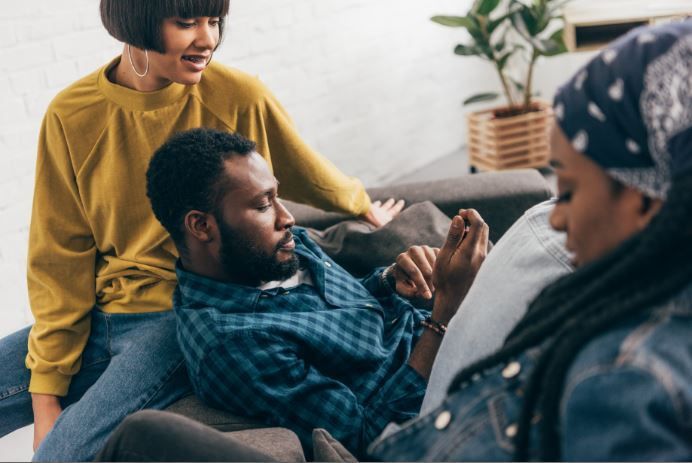 Friends in a social setting