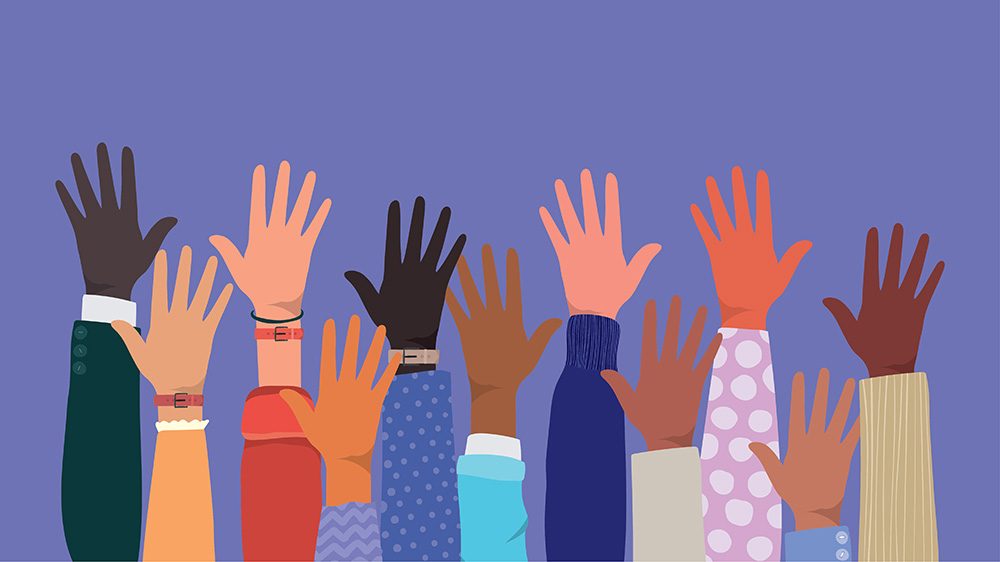 illustration of hands with different colors