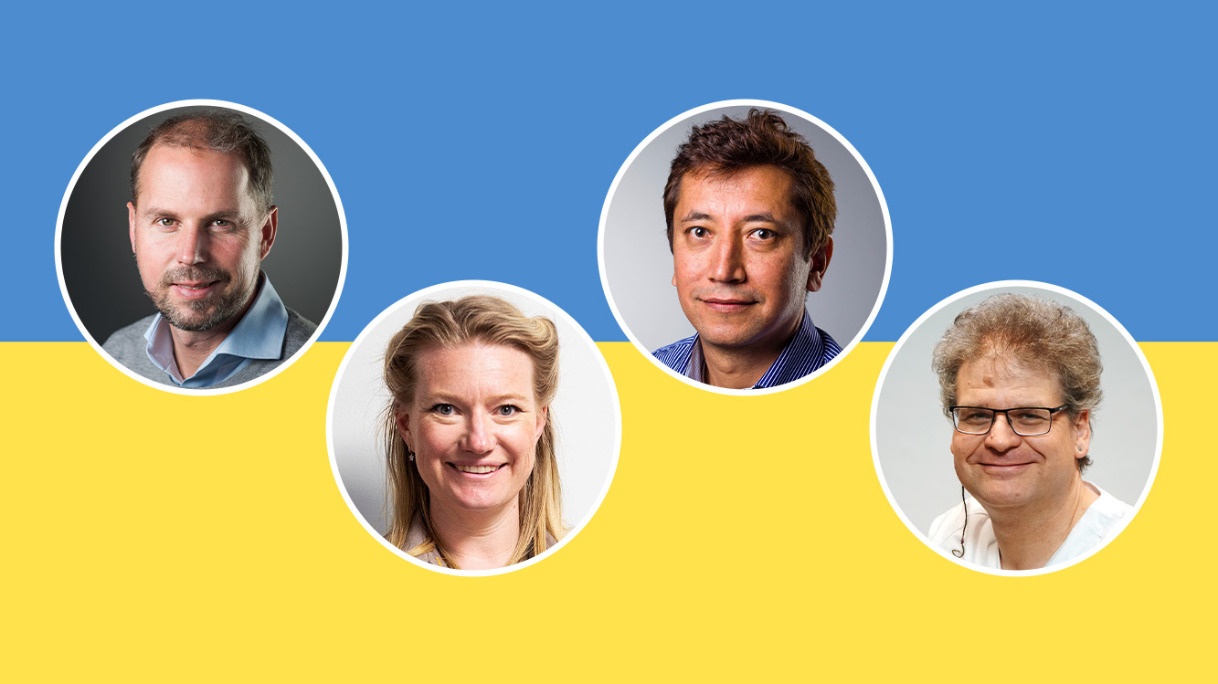 Bildekollage med portFv. Thomas Clausen, Else Charlotte Sandset, Suraj Thapa og Frank Becker.