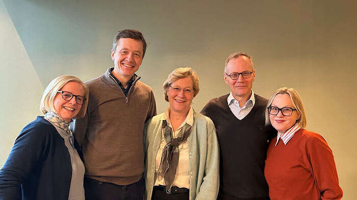 Fra venstre: Grete Dyb, Magnus Løberg, Hanne Flinstad Harbo, Jan Bjålie og Eli Feiring.