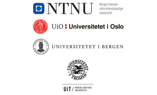 De fire universitetenes logoer