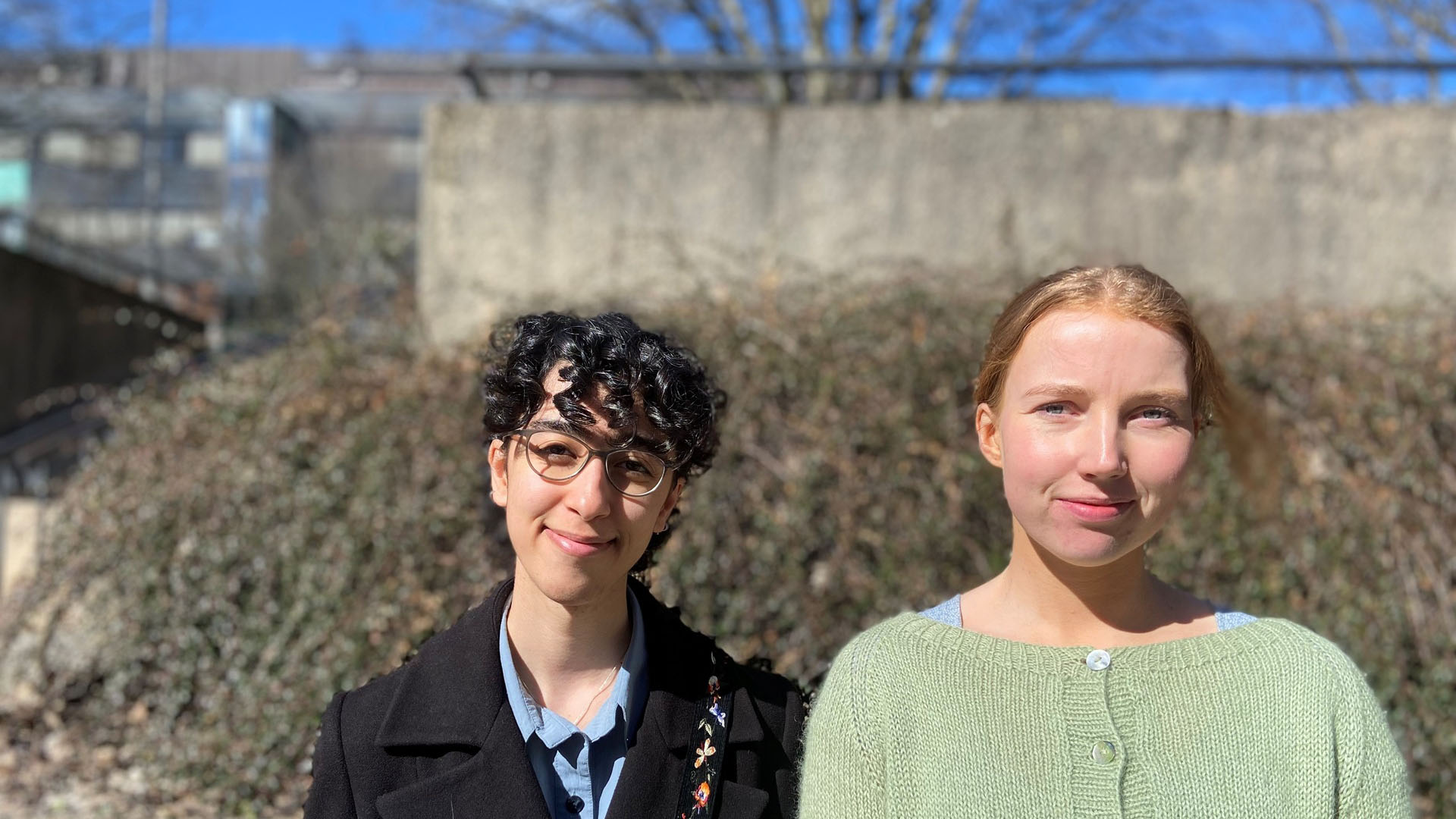 students, smile, blue sky