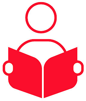 bok og figur illustrasjon i rødt